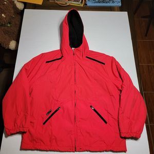 Speedo Polyester Lined Coat w/ Hood Full Zip Red - Size Large